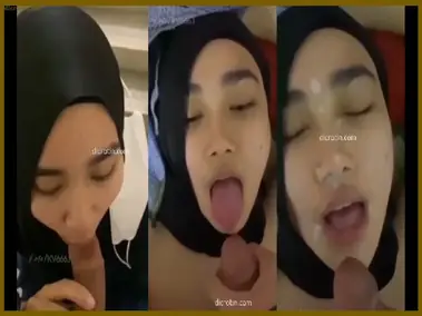 Jilbab Cantik Imut Doyan Nyepong Kena Crot Di Muka poster